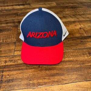NCAA ARIZONA WILDCATS NIKE TWO TONE WORDMARK TRUCKER ADJUSTABLE HAT - NAVY